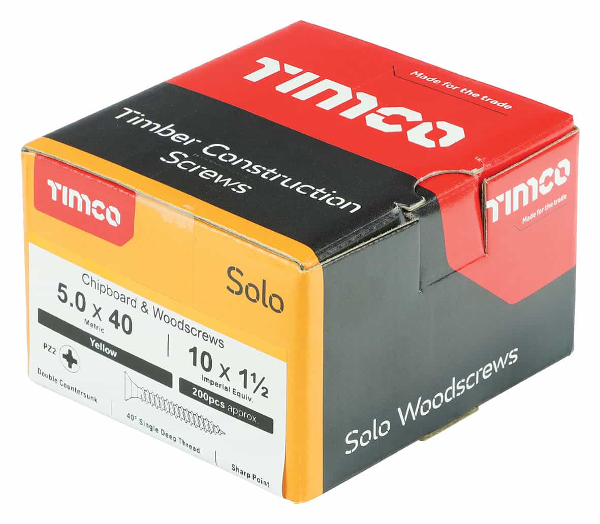 Yellow Passivated Solo Woodscrew 4 Yellow Passivated Solo Woodscrew - Image 4